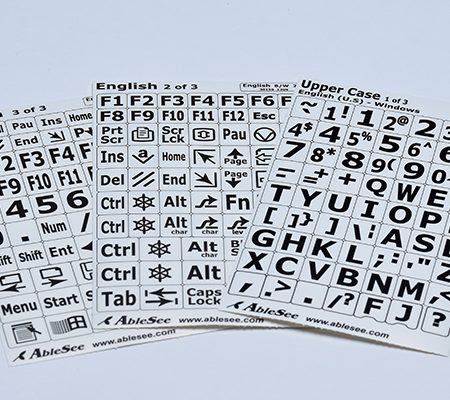 keyboard labels with black letters on white